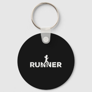 Runner Silhouette Jogging Marathon Athlete Key Ring