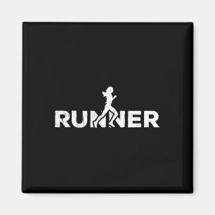 Runner Silhouette Jogging Marathon Athlete Magnet