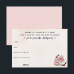 Runner Theme Pink Sneaker Floral Wedding Advice Card<br><div class="desc">Personalise this watercolor look floral and sneakers runner themed bridal shower wedding advice card with the bride to be's future name. Guest will be delighted to add their marital wisdom to these charming cards. Celebrate the bride-to-be with this beautiful, hand painted look vintage runner-themed design. Elegant, dusty rose pink florals...</div>
