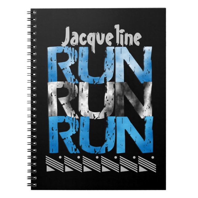 Runner Themed Personalised Option Run Run Run Notebook (Front)