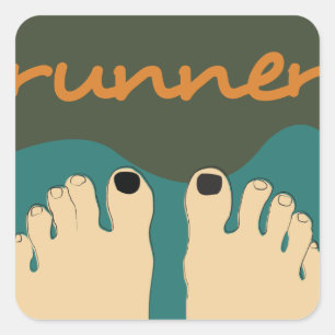 Runner Toes Square Sticker