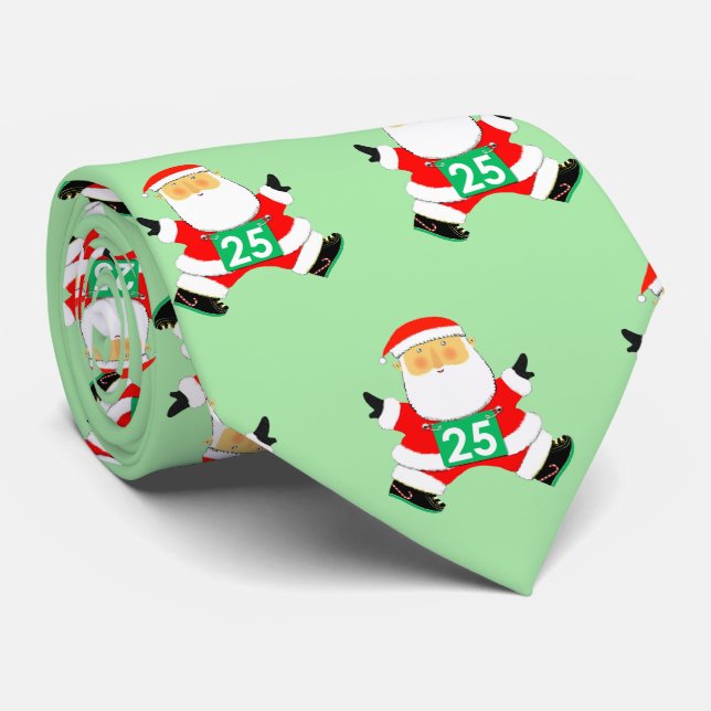 Runner Track and Field Christmas Tie (Rolled)