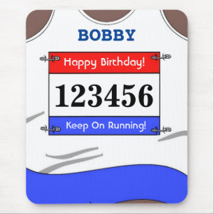 Runner White Vest  Mouse Mat