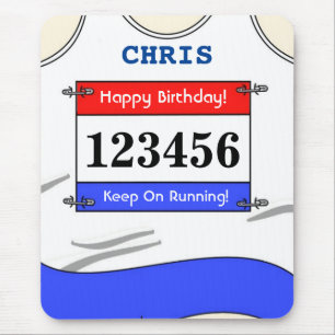 Runner White Vest Mouse Mat
