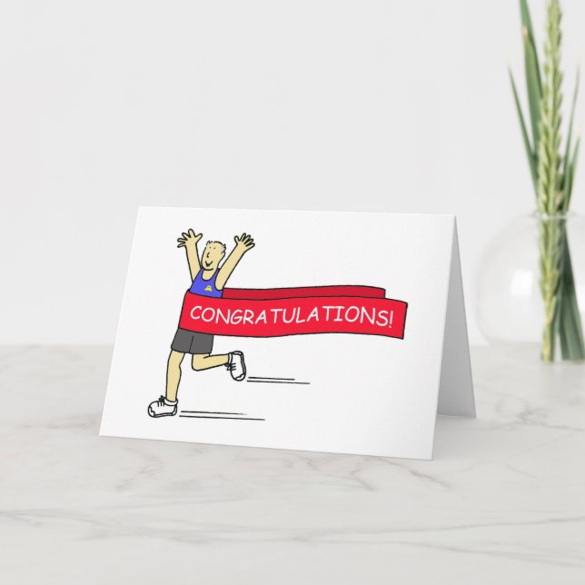 Runner with Congratulations banner. Card (Front)