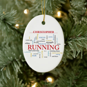 Runner with Words Personalised Ceramic Ornament