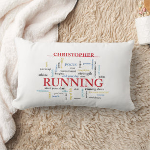 Runner with Words Personalised Lumbar Cushion