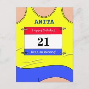 Runner Yellow Postcard