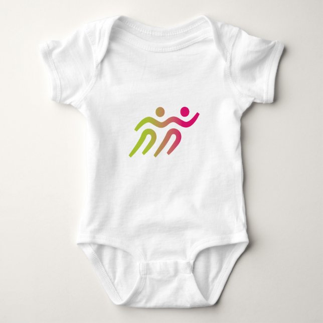 Runners boy with girls baby bodysuit (Front)