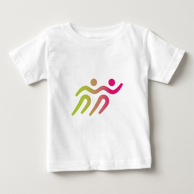 Runners boy with girls baby T-Shirt (Front)