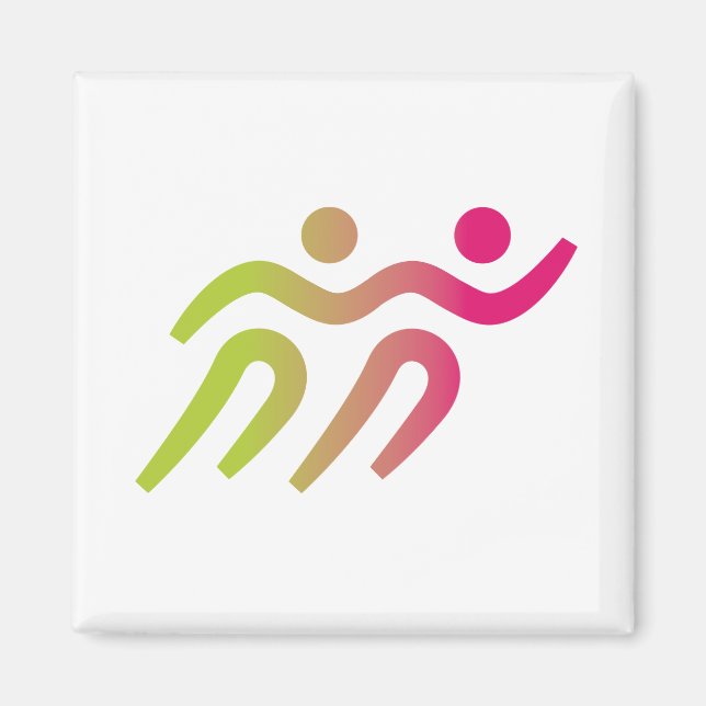 Runners cool illustration magnet (Front)