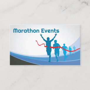 Runners Crossing The Finish Line Business Card