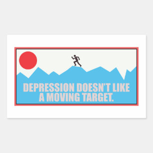 Runner's Defiance Against Depression Rectangular Sticker