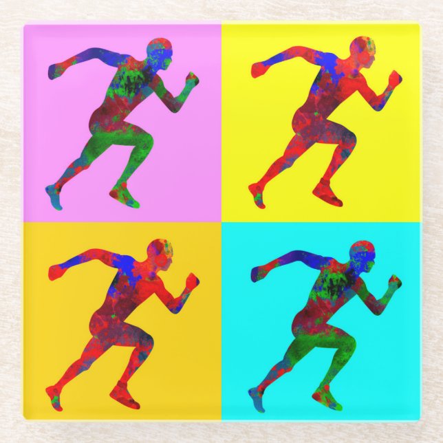 Runners Glass Coaster (Front)