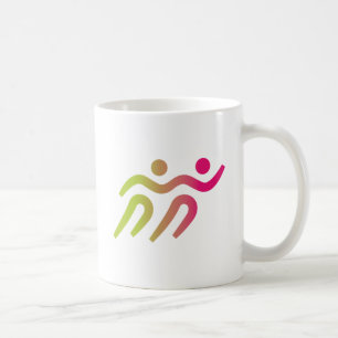runners group illustration coffee mug