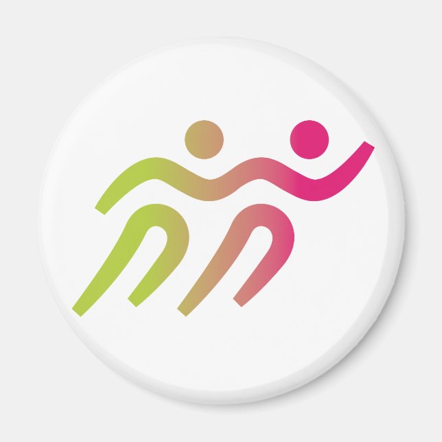 runners group illustration magnet (Front)