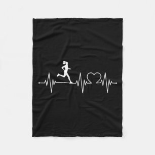 Runners Heartbeat Fleece Blanket