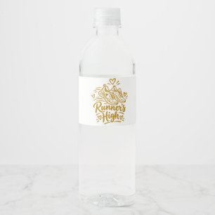 Runner's High Cute Running Lover Gift Water Bottle Label