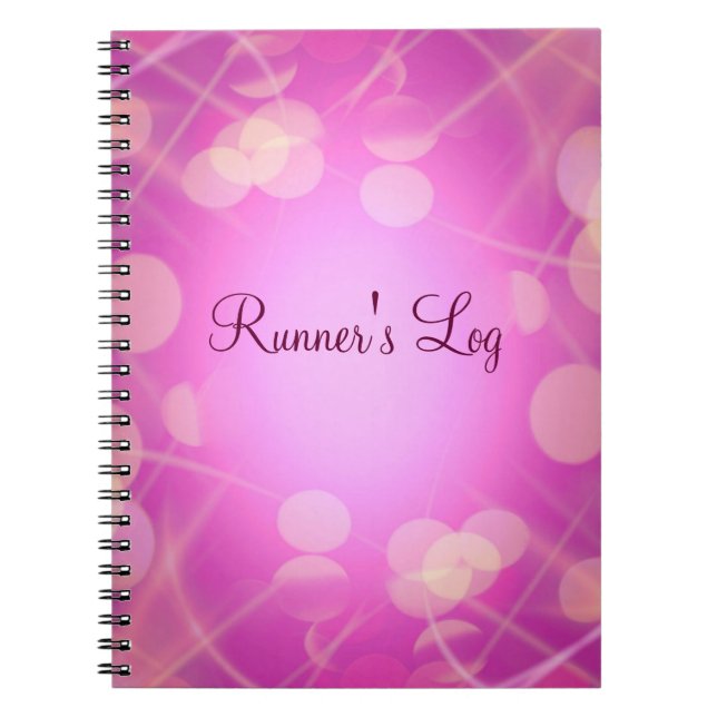 Runner's Log Pink Sparkly Running Spiral Journal (Front)
