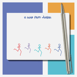 Runners Running Colourful Personalised Post-it Notes
