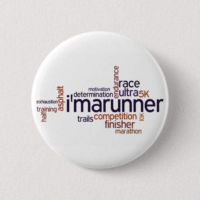 Runner's Words 6 Cm Round Badge (Front)