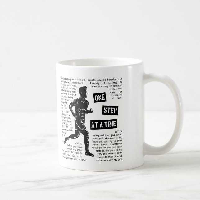 Running After Goals One Step A Time, Motivational Coffee Mug (Right)