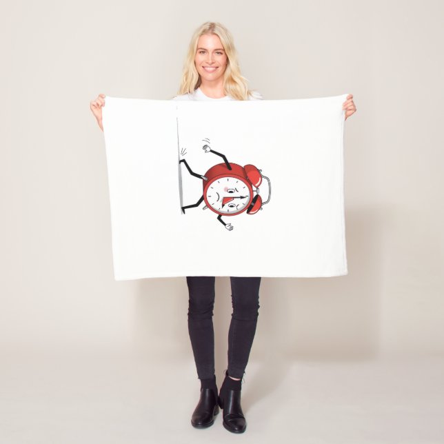 Running Alarm Clock Cartoon Funny Gift Blanket (In Situ)