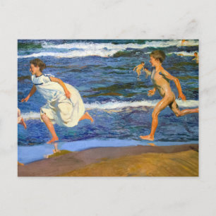 Running along the Beach by Joaquin Sorolla Postcard