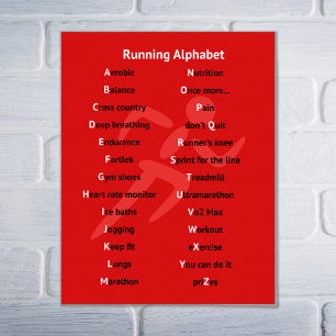 Running alphabet red inspirational poster