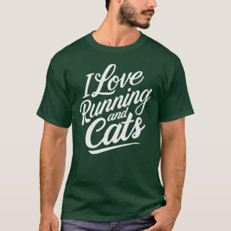 Running And Cats Cat Lover Jogging gift T-Shirt