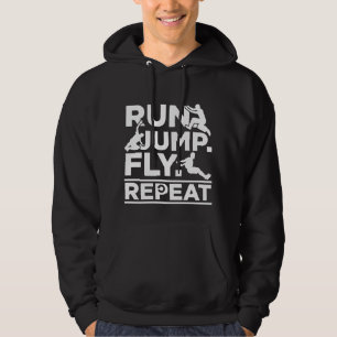 Running Athlete jumping Freerunner Run Jump Fly Hoodie