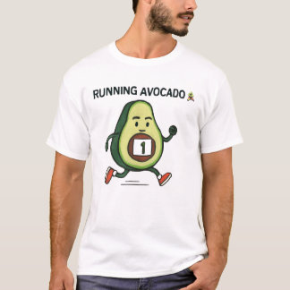 Running Avocado 🥑 Cute Sporty Cartoon Design T-Shirt