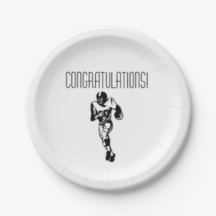 Running Back Football Player Paper Plate