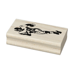 Running Back Football Player Sports Design Rubber Stamp