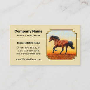 Running Bay Horse Yellow Business Card