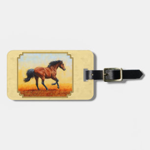 Running Bay Horse Yellow Luggage Tag