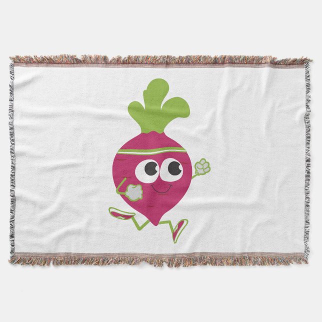 Running Beet Throw Blanket (Front)