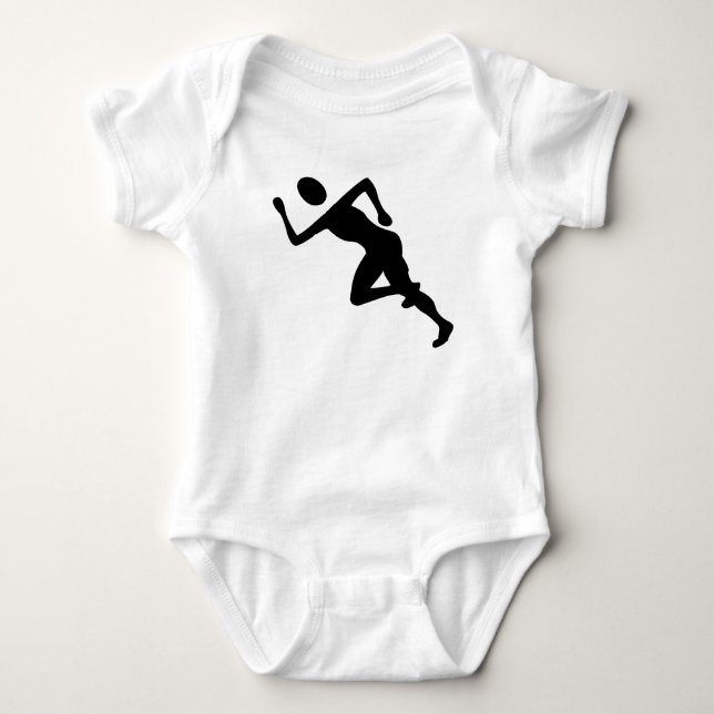 Running - Black Baby Bodysuit (Front)