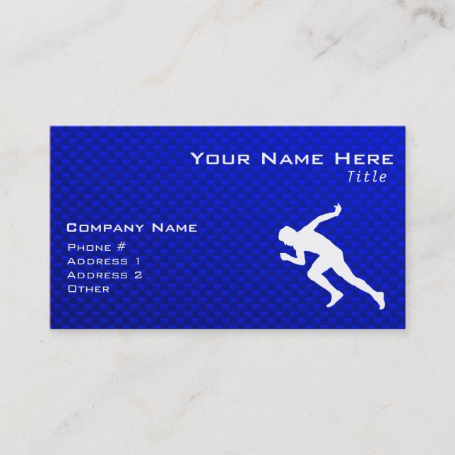 Running; Blue Business Card (Front)