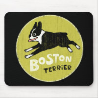 Running Boston Terrier Cartoon Dog | Energetic Dog