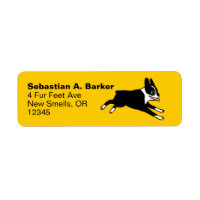 Running Boston Terrier Cartoon Dog Return Address