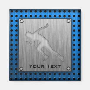 Running; Brushed Metal-look Magnet