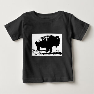 Running Buffalo Bison Pop Art Baby T-Shirt