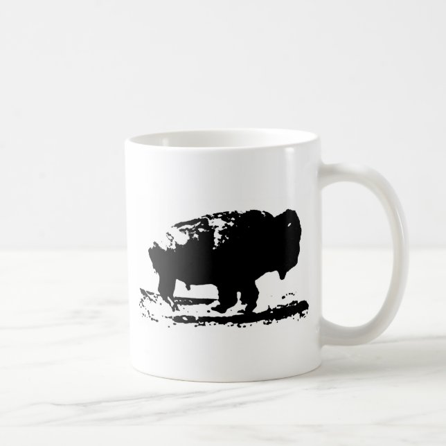 Running Buffalo Bison Pop Art Coffee Mug (Right)