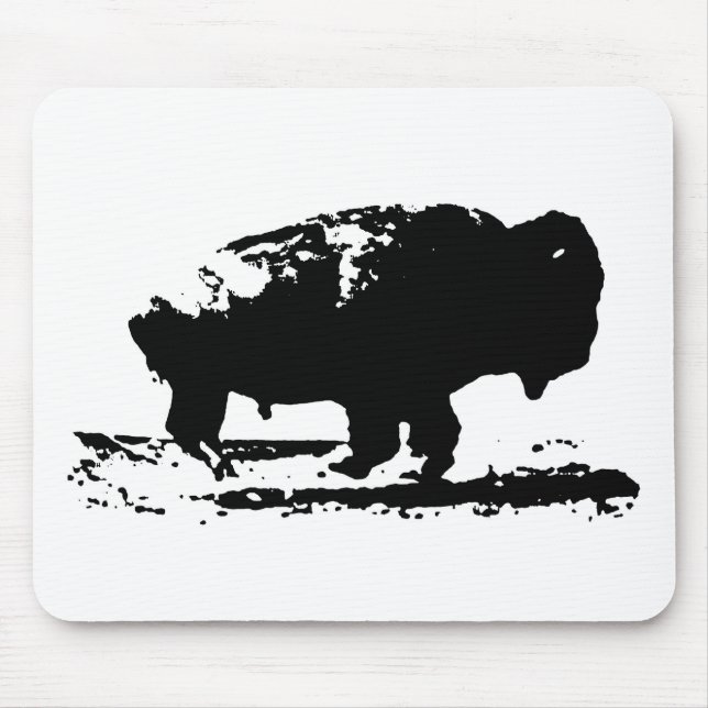 Running Buffalo Bison Pop Art Mouse Pad (Front)