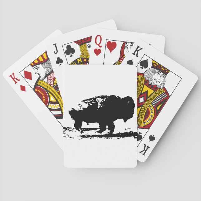 Running Buffalo Bison Pop Art Playing Cards (Back)