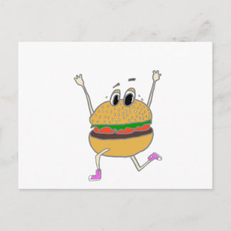 running burger postcard