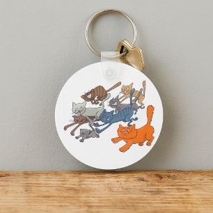 Running Cats Key Ring