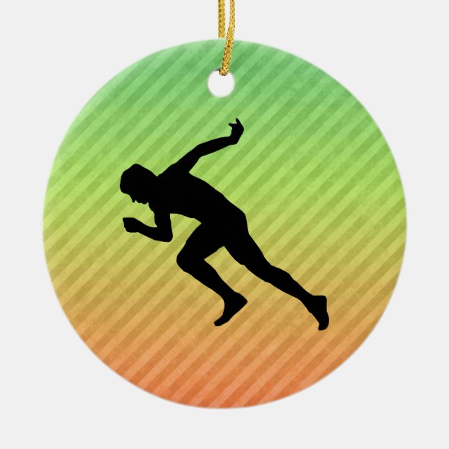 Running Ceramic Tree Decoration (Front)