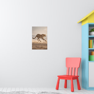Running Cheetah Across Open Plains Wildlife Wall A Poster